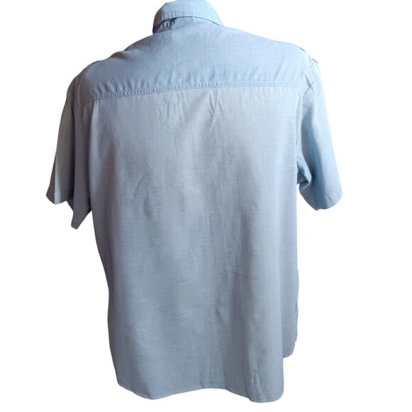 Vintage Kennington Blue Short Sleeve Shirt W/ Zippered Pockets & Button Details - Picture 5 of 8